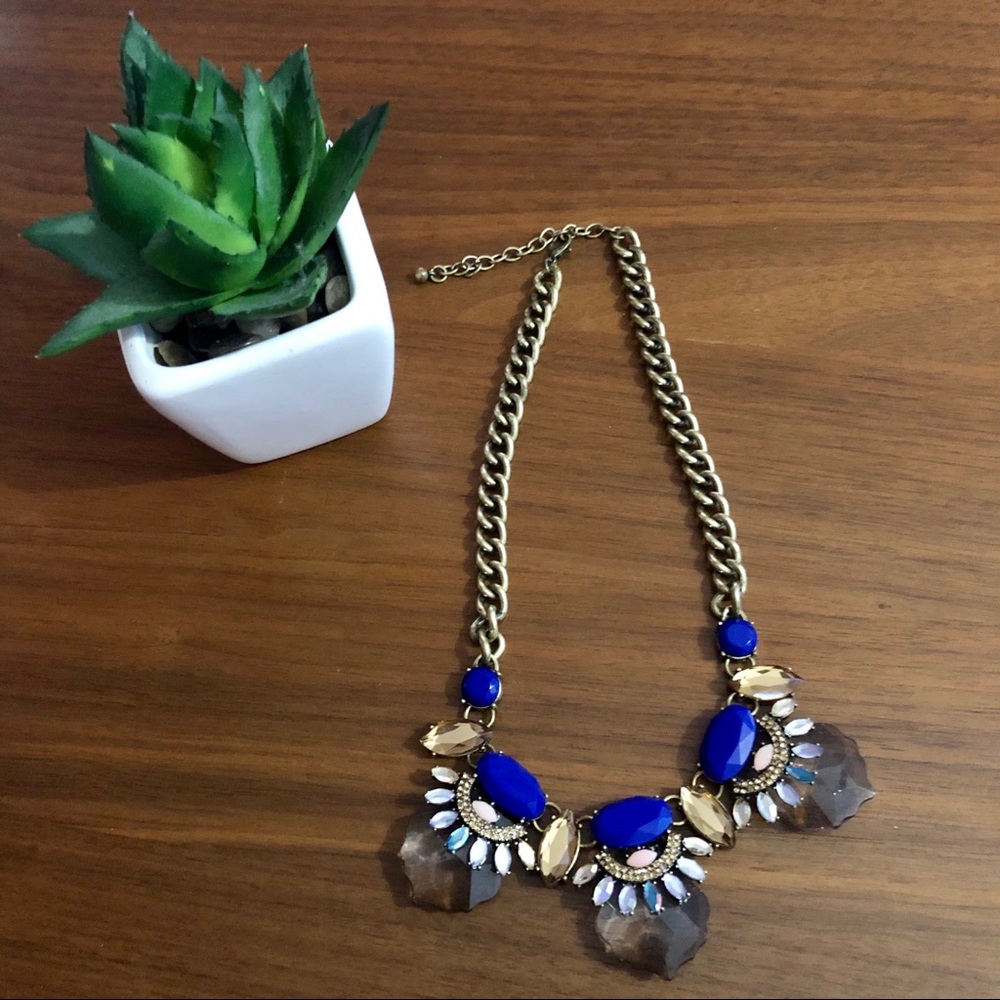Royal Blue Statement Gemstone Necklace